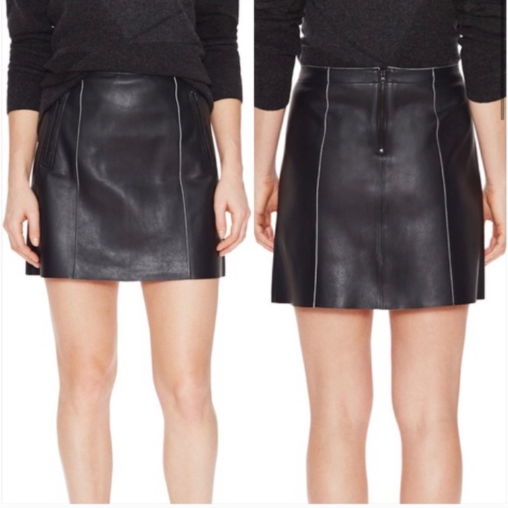 Vince Bitone Leather Mini Skirt NWT
